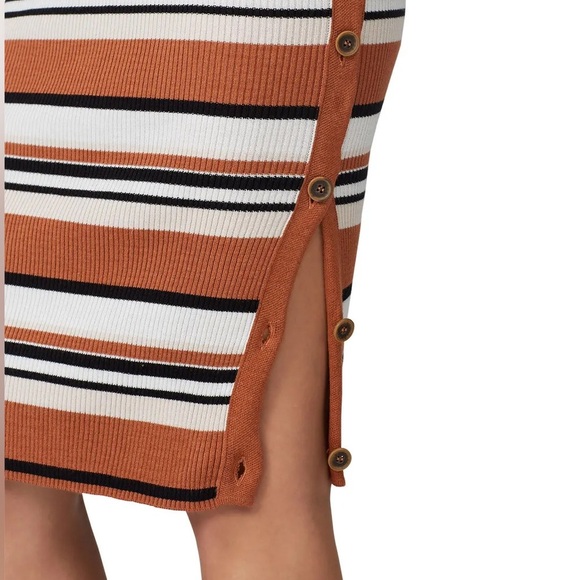 Sanctuary neutral stripe sleeveless knit midi dress - Medium NWT - Picture 4 of 5